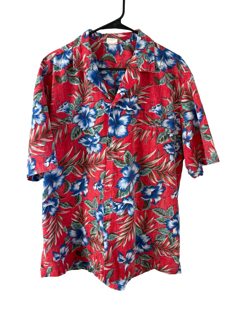 Vintage Royal Creations Hawaii Men’s XL Red Blue Hibiscus Aloha Shirt